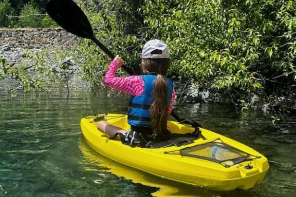 Kids Kayak on Wallowa Lake
