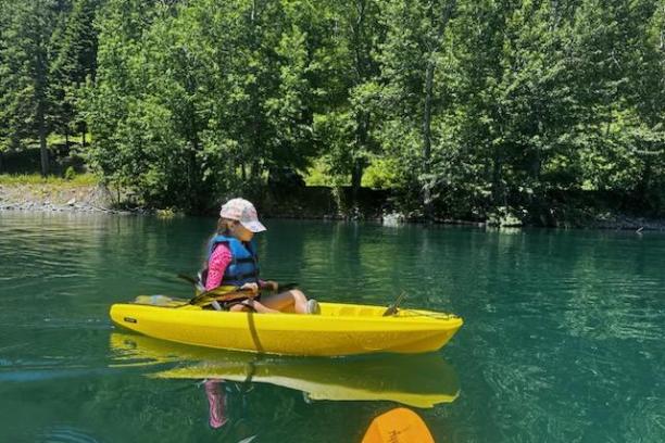 Kids Kayak on Wallowa Lake